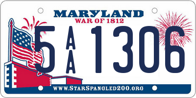 MD license plate 5AA1306