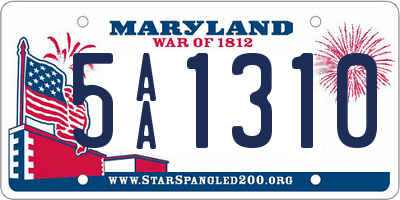 MD license plate 5AA1310