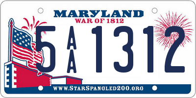 MD license plate 5AA1312