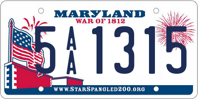 MD license plate 5AA1315