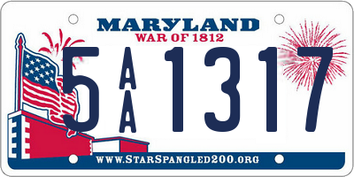 MD license plate 5AA1317