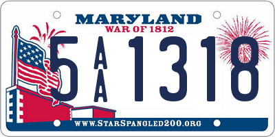 MD license plate 5AA1318