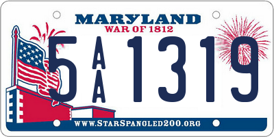 MD license plate 5AA1319