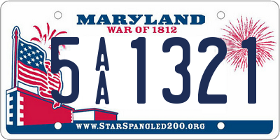 MD license plate 5AA1321