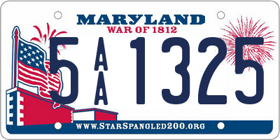 MD license plate 5AA1325