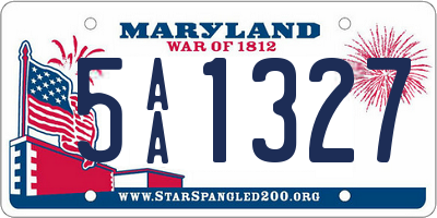 MD license plate 5AA1327