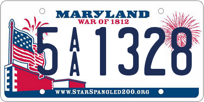 MD license plate 5AA1328