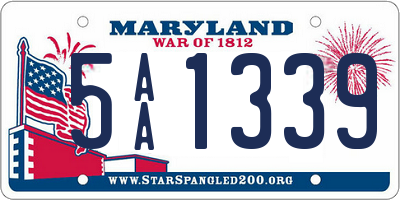 MD license plate 5AA1339