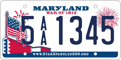 MD license plate 5AA1345