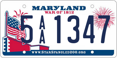 MD license plate 5AA1347