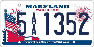 MD license plate 5AA1352