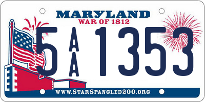 MD license plate 5AA1353