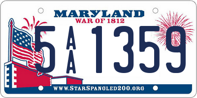 MD license plate 5AA1359