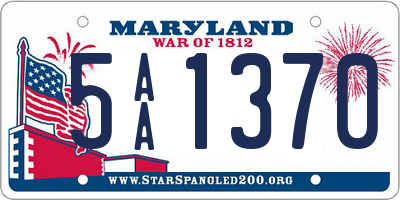 MD license plate 5AA1370