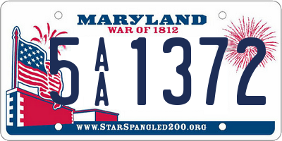 MD license plate 5AA1372