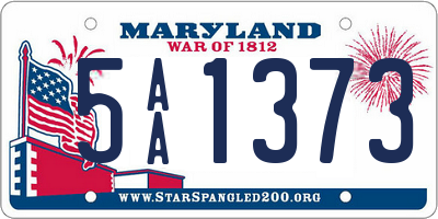 MD license plate 5AA1373