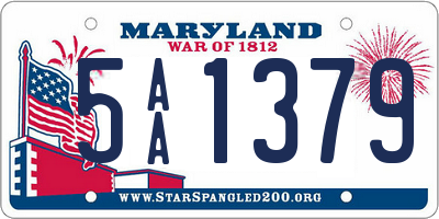 MD license plate 5AA1379