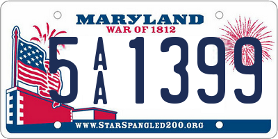 MD license plate 5AA1399