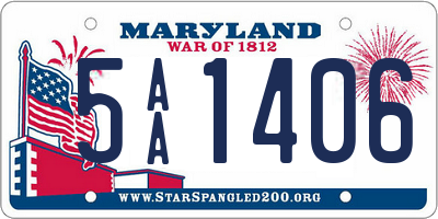 MD license plate 5AA1406