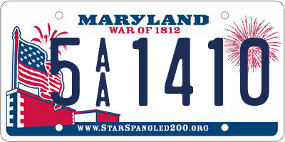 MD license plate 5AA1410