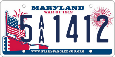 MD license plate 5AA1412