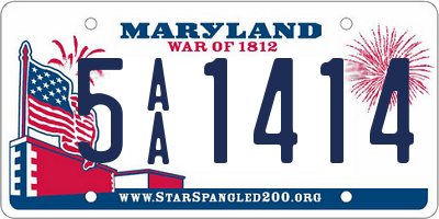 MD license plate 5AA1414