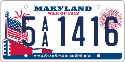 MD license plate 5AA1416