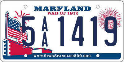 MD license plate 5AA1419