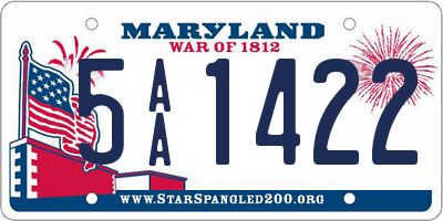 MD license plate 5AA1422