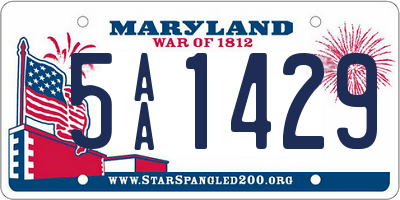 MD license plate 5AA1429