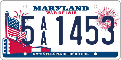 MD license plate 5AA1453