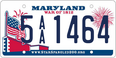 MD license plate 5AA1464