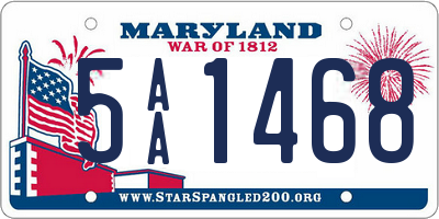 MD license plate 5AA1468