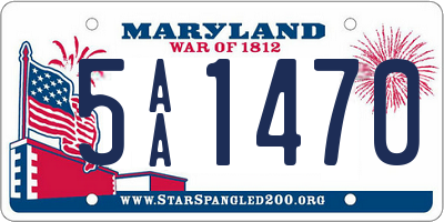MD license plate 5AA1470