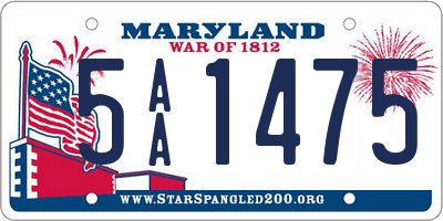 MD license plate 5AA1475