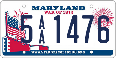 MD license plate 5AA1476