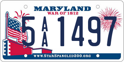 MD license plate 5AA1497