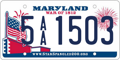 MD license plate 5AA1503