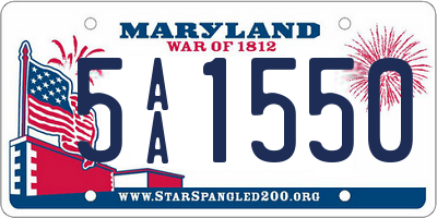 MD license plate 5AA1550