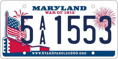 MD license plate 5AA1553