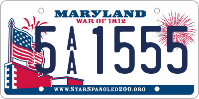 MD license plate 5AA1555