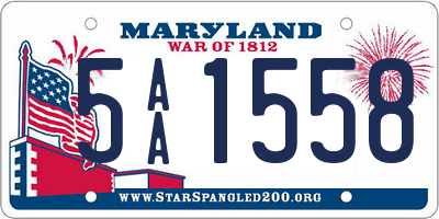 MD license plate 5AA1558