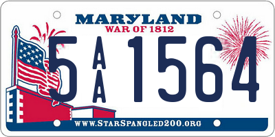 MD license plate 5AA1564