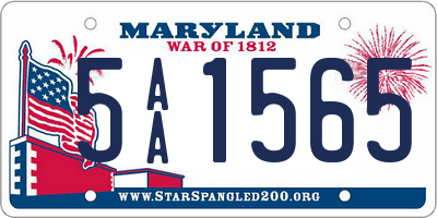 MD license plate 5AA1565