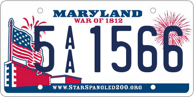 MD license plate 5AA1566