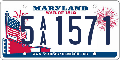 MD license plate 5AA1571