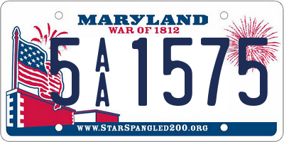 MD license plate 5AA1575