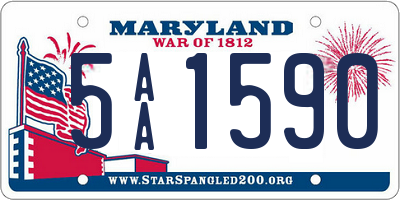 MD license plate 5AA1590