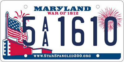 MD license plate 5AA1610