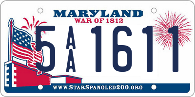 MD license plate 5AA1611